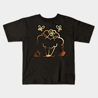 Golden Sheep with Butterflies Kids T-Shirt